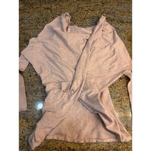 AllSaints Blush Pink Ikat Asymmetrical Draped Knit Sweater Top XSmall‎